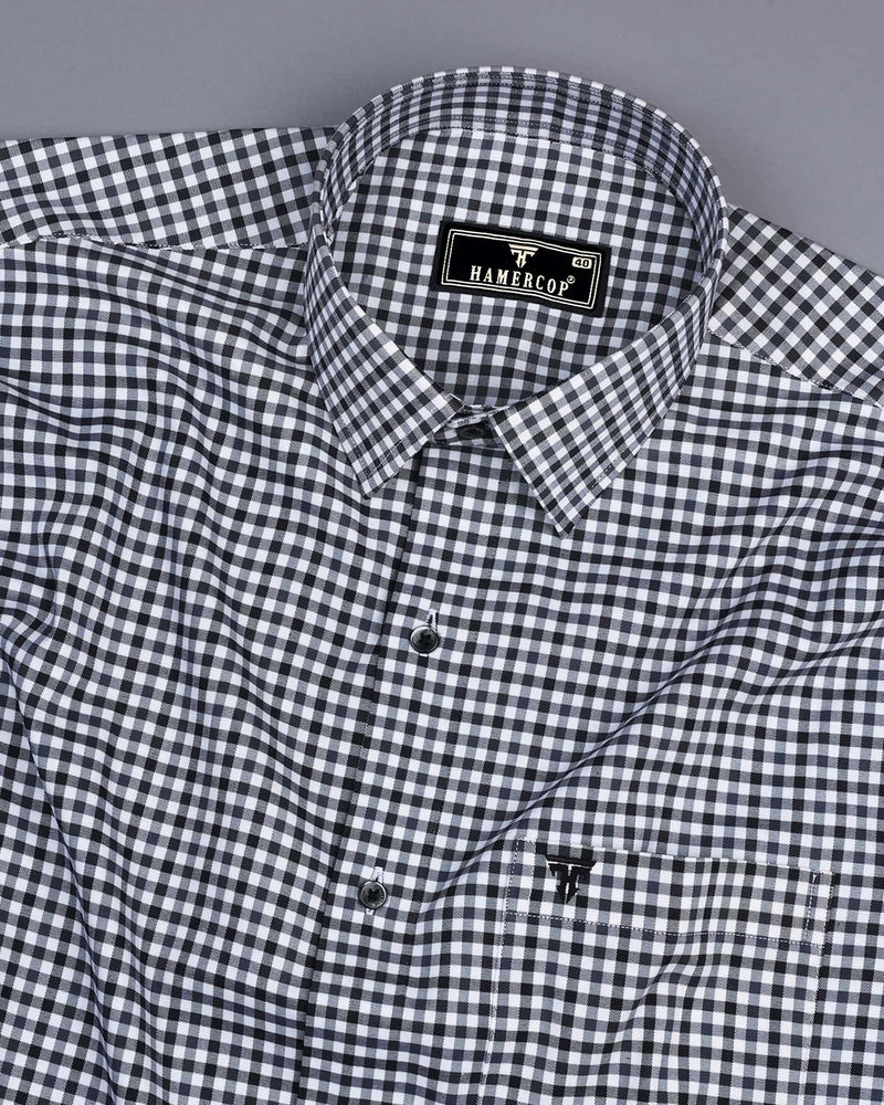 Cadet Gray Twill Check Premium Cotton Shirt