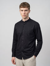 Deep Black Dobby Texture Solid Premium Cotton Shirt