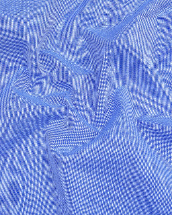 Tangor Blue Oxford Cotton Solid Designer Formal Shirt