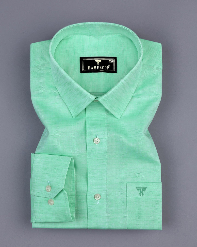 Osaka Mint Green Luxurious Linen Cotton Formal Shirt Hamercop Osaka Mint Green Luxurious Linen Cotton Formal Shirt Hamercop