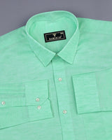 Osaka Mint Green Luxurious Linen Formal Cotton Shirt