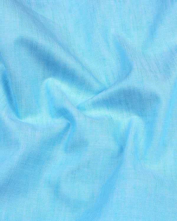 Osaka AquaBlue Luxurious Linen Cotton Formal Shirt