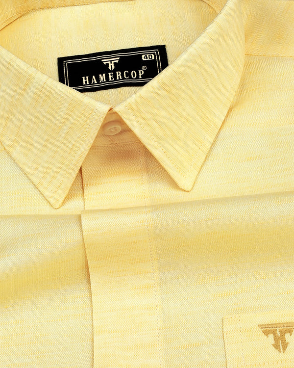 Osaka Yellow Luxurious Linen Formal Cotton Shirt