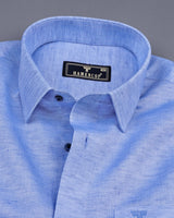 Osaka SkyBlue Luxurious Linen Cotton Formal Shirt