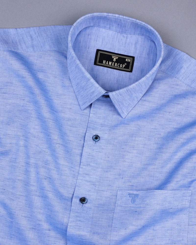 Osaka SkyBlue Luxurious Linen Cotton Formal Shirt