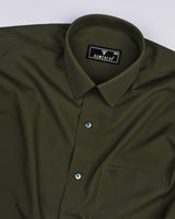 Methoni Green Soft Touch Satin Premium Cotton Shirt