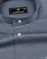 Oslo Gray Multi Hexagon Printed Cotton Shirt