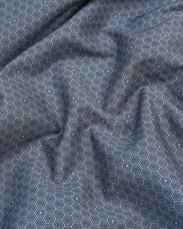 Oslo Gray Multi Hexagon Printed Cotton Shirt