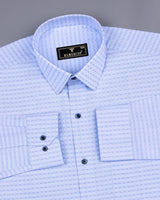 Core Blue With White Check Premium Giza Cotton Shirt