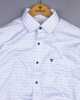 Blue With Cornish White Premium Check Giza Shirt