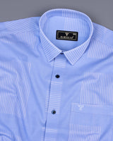 Closter SkyBlue With Box Pattern Premium Cotton Shirt
