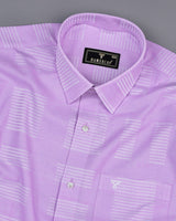 Yovel Light Purple With Box Pattern Premium Cotton Shirt