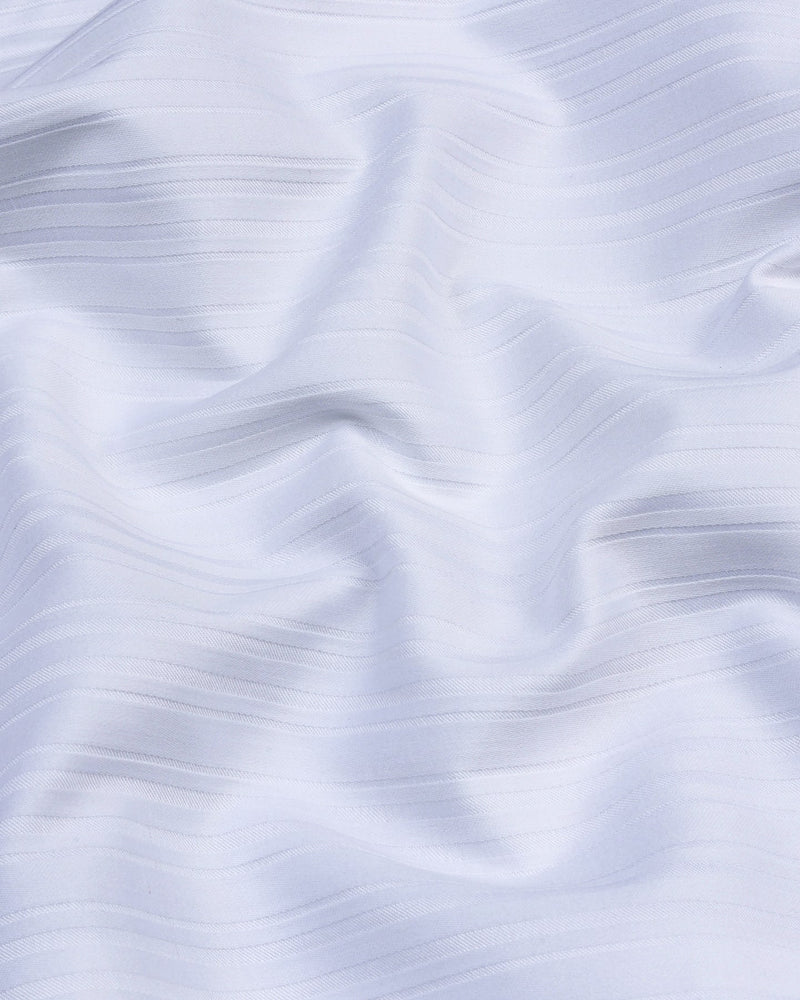 Seashell White Self Stripe Dobby Cotton Shirt