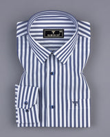 Sheldon Smoke Gray With White Stripe Cotton Shirt