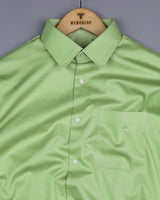 Kyoto Pista Green Soft Touch Satin Premium Cotton Shirt