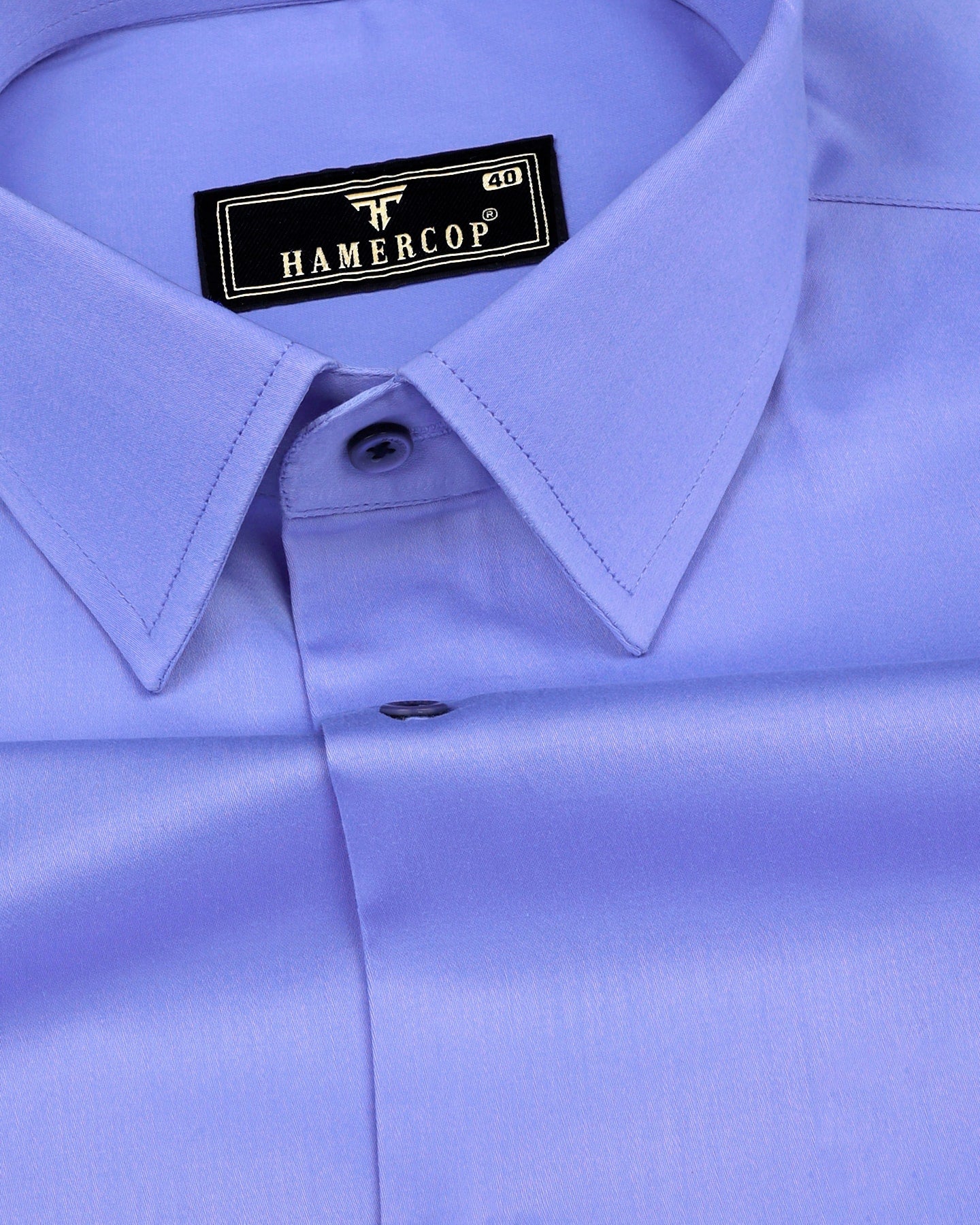 Kyoto Blue Soft Touch Satin Premium Cotton Shirt – Hamercop