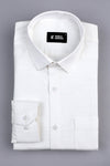 Orchid White herringbone texure cotton shirt
