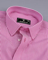 Tetra Pink With White Bengal Stripe Cotton Shirt