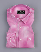 Tetra Pink With White Bengal Stripe Cotton Shirt