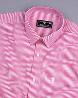Tetra Pink With White Bengal Stripe Cotton Shirt