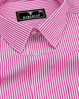 Tetra Pink With White Bengal Stripe Cotton Shirt