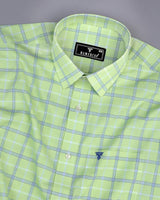 Paradise Green With Blue And White Check Cotton Shirt
