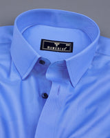 Seagull SkyBlue With Self Broad Box Premium Cotton Shirt