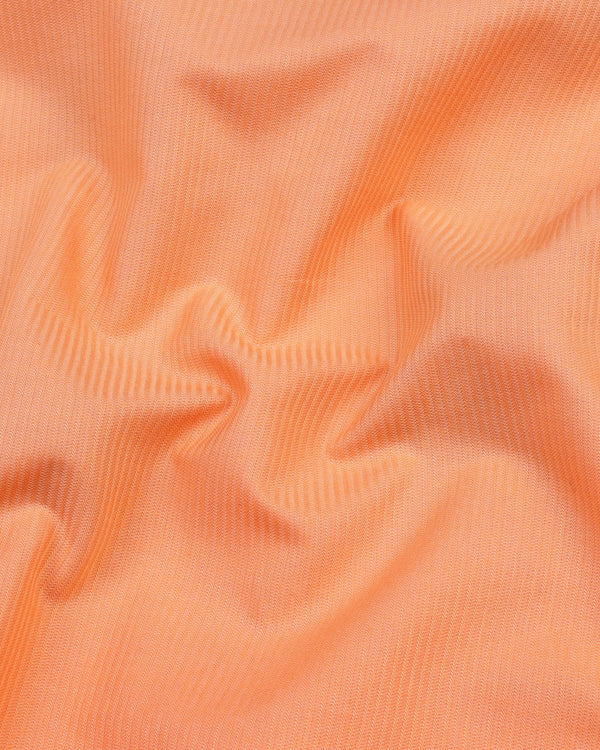 Hilton Orange Self Weft Stripe Dobby Cotton Designer Shirt