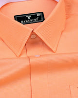 Hilton Orange Self Weft Stripe Dobby Cotton Designer Shirt