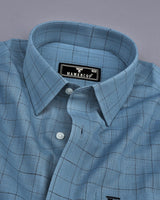 Bloro Gray With Black Thread Check Amsler Linen Shirt