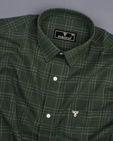 Reston Green With Cream Linen Cotton Check Shirt