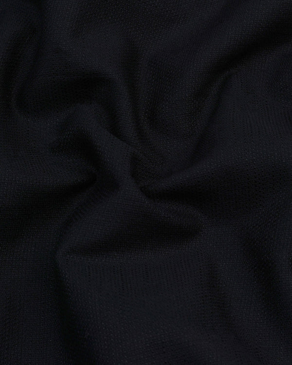 Syria Black Solid Dobby Cotton Shirt Style Kurta