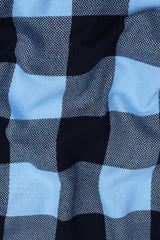 Light and Dark blue herringbone texture windowpane Flannel check shirt