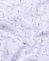 Denver White With Green And Pink Printed Satin Cotton Shirt