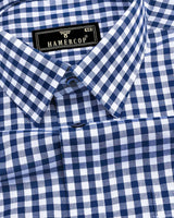 Admiral Blue With White Yarn Dyed Check Cotton Shirt