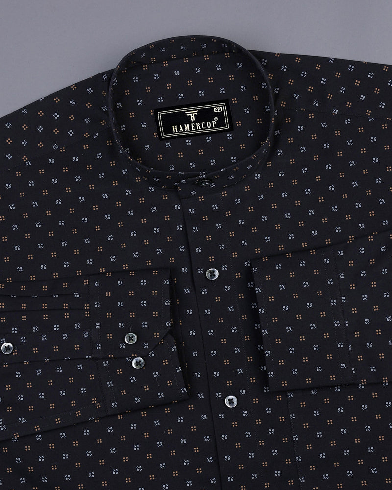 black dress shirt with white polka dots Nova Polka Dot Shirt