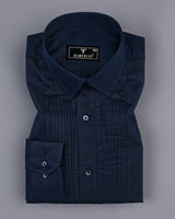 NavyBlue Soft Touch Satin Designer Tuxedo Shirt