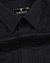 Midnight Black Soft Touch Satin Designer Tuxedo Shirt
