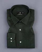Pine Green Soft Touch Satin Designer Tuxedo Shirt