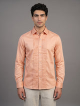Pale Orange Soft Touch Satin Designer Tuxedo Shirt