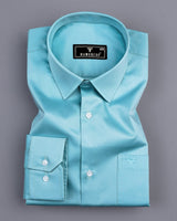 Beach Aqua Blue Soft Touch Satin Premium Cotton Shirt