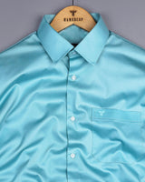 Beach Aqua Blue Soft Touch Satin Premium Cotton Shirt