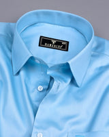 SkyBlue Soft Touch Satin Premium Cotton Shirt