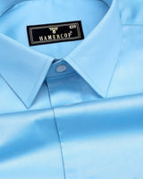 SkyBlue Soft Touch Satin Premium Cotton Shirt