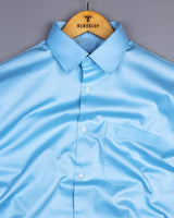 SkyBlue Soft Touch Satin Premium Cotton Shirt
