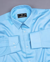 SkyBlue Soft Touch Satin Premium Cotton Shirt