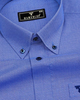 Sefton Blue Houndstooth Dobby Cotton Formal Shirt