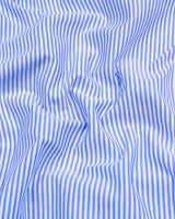 Levin Blue With White Weft Stripe Dobby Cotton Formal Shirt