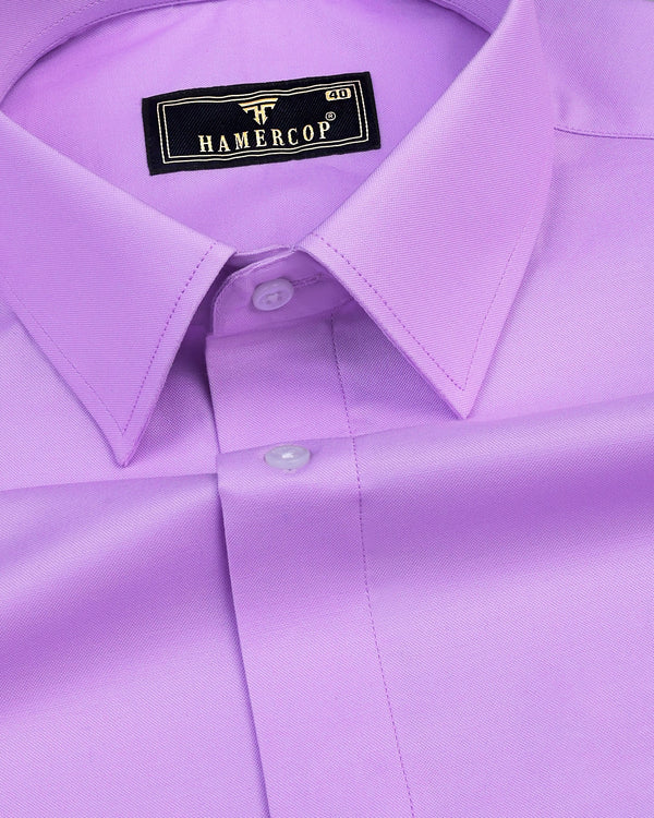 Lavender Purple Oxford Cotton Solid Formal Shirt