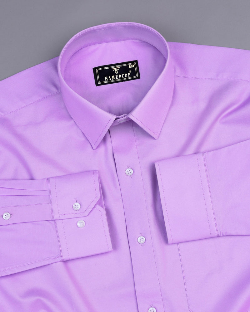Lavender Purple Oxford Cotton Solid Formal Shirt